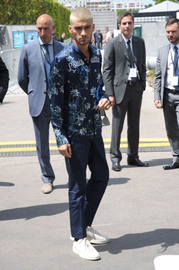 Zayn Malik arrive au Parc Andre-Citroën pour assister défilé Louis Vuitton (collection homme printemps-été 2016). Paris, le 25 juin 2015.