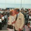 Patrick Macnee à Cannes en 1996 avec son épouse