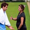 Andy Murray et Amélie Mauresmo à l'entraînement au All England Lawn Tennis and Croquet Club de Wimbledon à Londres, le 28 juin 2015