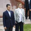 Enrique Pena Nieto et sa femme Angelica Rivera - Le roi Felipe VI et la reine Letizia d'Espagne visitent le musée des colonies à Guadalupe au Mexique le 1er juillet, 2015.  