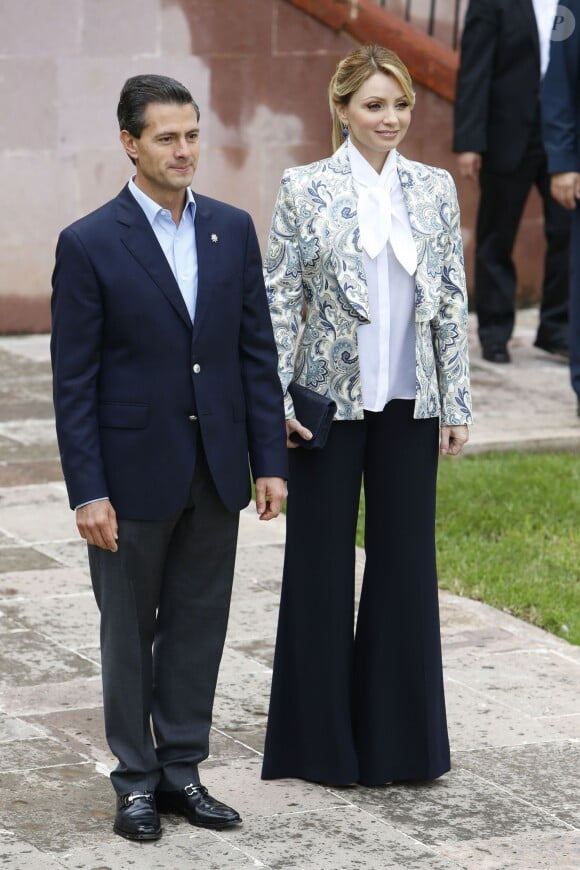 Enrique Pena Nieto et sa femme Angelica Rivera - Le roi Felipe VI et la reine Letizia d'Espagne visitent le musée des colonies à Guadalupe au Mexique le 1er juillet, 2015.  