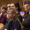 Jennifer Garner et sa fille Violet assistent à une intervention de Ben Affleck au Capitole, à Washington, le 26 mars 2015.