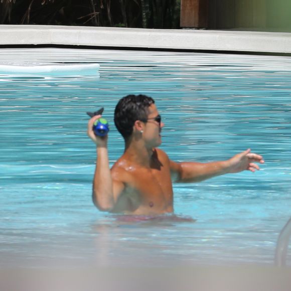 Cristiano Ronaldo et son fils Cristiano Jr en vacances à Miami le 24 juin 2015
