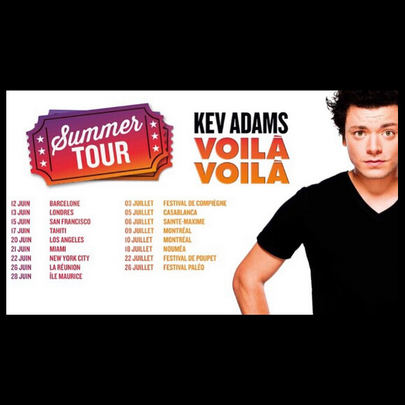 Kev Adams en tournée - Image tirée d'Instagram, juin 2015