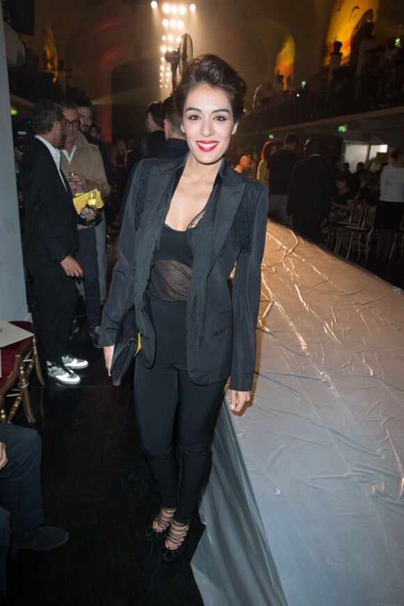 Sofia Essaïdi assiste au défilé Jean Paul Gaultier (collection haute couture automne-hiver 2015/2016) au 325, rue Saint Martin. Paris, le 8 juillet 2015.