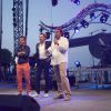 Alexandre Carre, Jérôme Anthony, Fabrice Ravaux (Président de Enfant Star & Match) participe au concert de l'association Enfant Star et Match, qui fête ses 10 ans, à Antibes, le 8 juillet 2015.