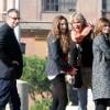 Rowan Atkinson en vacances à Rome avec sa femme Sunestra et sa fille Lily le 20 octobre 2009