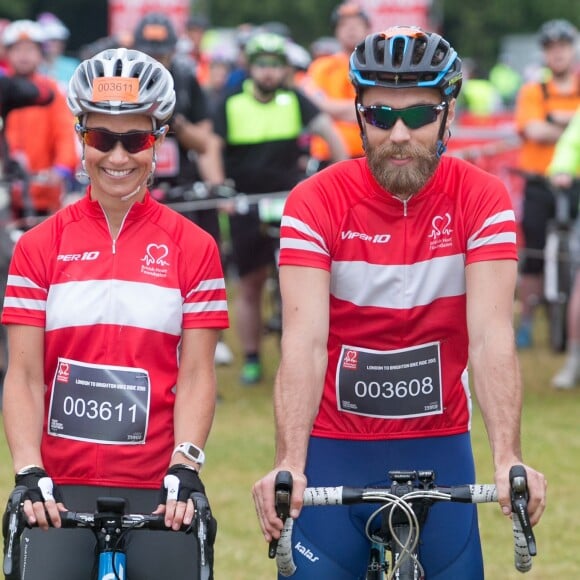 Pippa Middleton le 21 juin 2015 lors d'une course cycliste caritative entre Londres et Brighton qu'elle disputait au profit de la British Heart Foundation