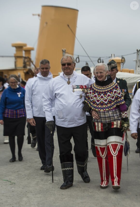 La reine Margrethe II et le prince Henrik de Danemark sont en visite au Groenland, en juillet 2015.