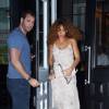 Rihanna quitte le restaurant The Mercer Kitchen à SoHo, New York, le 16 juillet 2015.