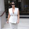 Kim Kardashian (enceinte) sort de son hôtel à Paris. Le 21 juillet 2015 
