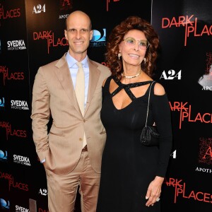 Sophia Loren, Edoardo Ponti lors de la première de Dark Places à Hollywood, Los Angeles, le 21 juillet 2015