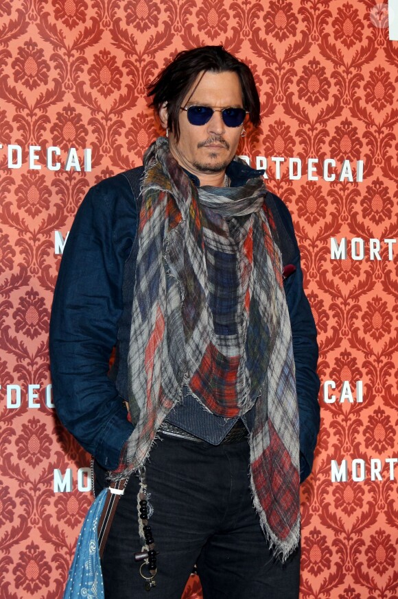 Johnny Depp lors du photocall du film "Charlie Mortdecai" à Berlin le 18 janvier 2015.