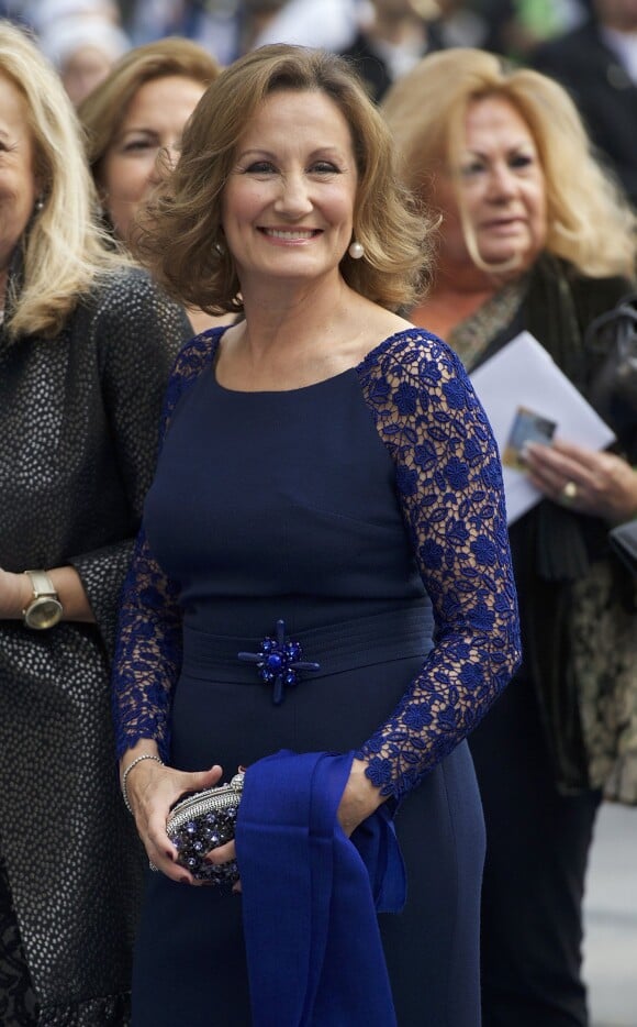 Paloma Rocasolano, mère de Letizia d'Espagne, lors de la cérémonie de remise des prix Prince des Asturies à Oviedo le 25 octobre 2013