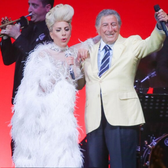 Lady Gaga et Tony Bennett à l'Umbria Jazz Festival à Pérouse. Le 15 juillet 2015.