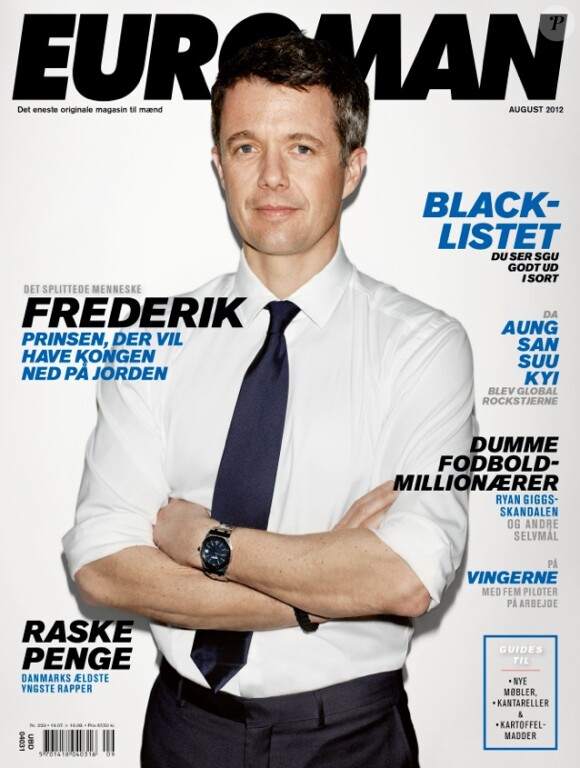 Le prince héritier Frederik de Danemark en couverture du magazine danois Euroman en août 2012.