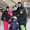 Joachim et Marie de Danemark en famille aux sports d'hiver avec Nikolai, Felix, Henrik et Athena, le 13 février 2014 à Villars-sur-Ollon.