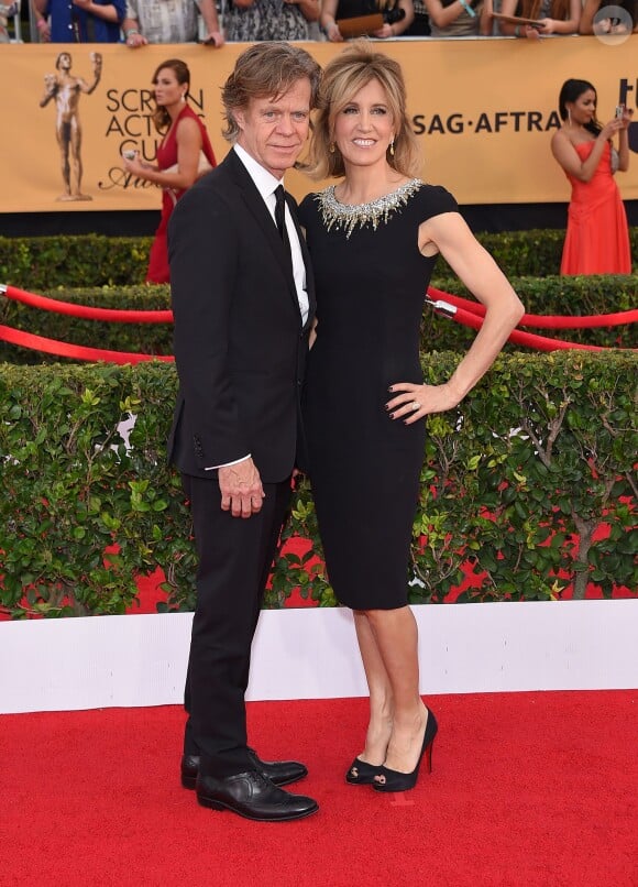 William H. Macy et sa femme Felicity Huffman - 21e cérémonie annuelle des "Screen Actors Guild Awards" à l'auditorium "The Shrine" à Los Angeles, le 25 janvier 2015. 