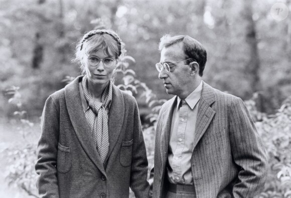 Mia Farrow et Woody Allen sur le tournage du film "Zellig" aux Etats-Unis en 1983.