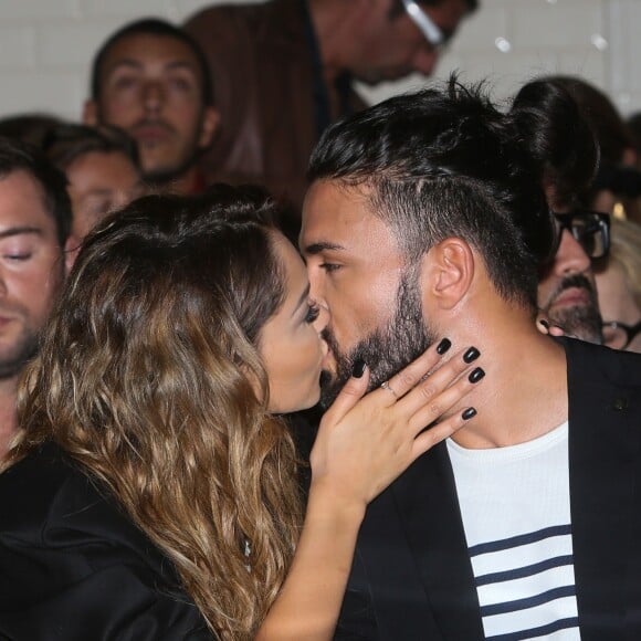 Exclusif - Nabilla Benattia et son petit ami Thomas Vergara au défilé de mode Jean Paul Gaultier à Paris, le 9 juillet 2014.