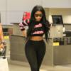 Nicki Minaj arrives from Frankfurt showing off her midriff wearing a black and pink Moschino cropped sweater, see-through leggings and black leather platform boots in Los Angeles, CA, USA on July 13, 2015. Photo by GSI/ABACAPRESS.COM14/07/2015 - Los Angeles
