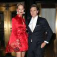 Karolina Kurkova et son mari sortant de l'hôtel pour se rendre à la soirée Costume Institute Gala 2015 au Metropolitan Museum à New York, le 4 mai 2015.