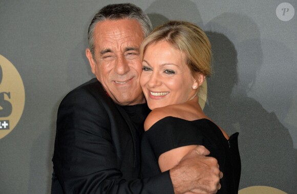 Thierry Ardisson et sa femme Audrey Crespo-Mara, au Palais de Tokyo à Paris le 4 novembre 2014.