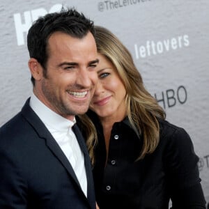 Justin Theroux et Jennifer Aniston à New York le 23 juin 2014.