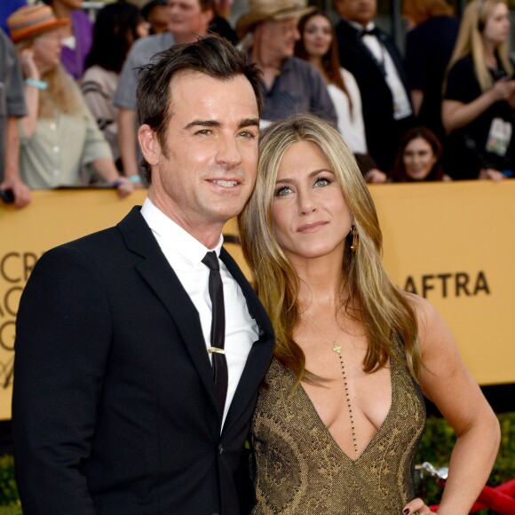 Jennifer Aniston et Justin Theroux aux Screen Actors Guild Awards à Los Angeles, Cle 25 janvier 2015.