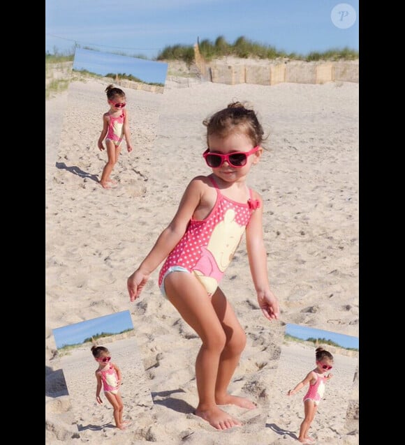 La petite Liva, fille d'Arnaud Lagardère et Jade Foret, en vacances à Southampton, dans l'état de New-York aux Etats-Unis, en août 2015.