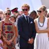 Charlotte Casiraghi, Pierre Casiraghi et son épouse Beatrice Borromeo à Monaco, le 11 juillet 2015.