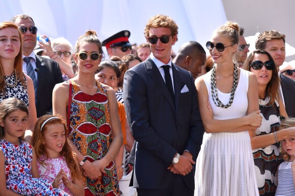 Charlotte Casiraghi, Pierre Casiraghi et son épouse Beatrice Borromeo à Monaco, le 11 juillet 2015.
