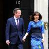 David et Samantha Cameron au 10 Downing Street à Londres, le 7 mai 2015.
