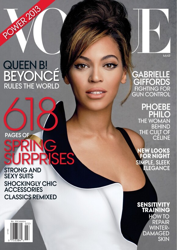 Beyoncé en couverture du magazine Vogue. Numéro de mars 2013.