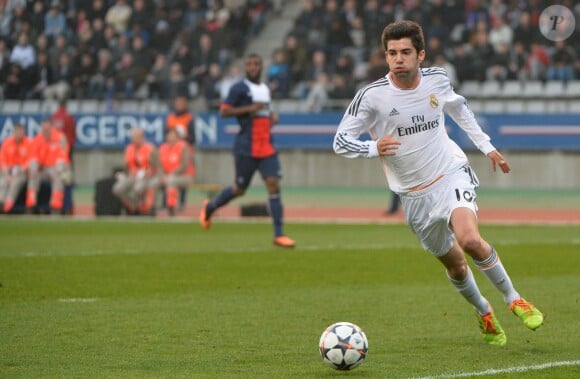 Enzo Zidane, lors du match entre le PSG et le Real Madrid le 11 mars 2014 à Paris