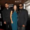 Ice Cube, sa femme et son fils O'Shea Jackson Jr. lors du Hollywood Foreign Press Association (HFPA) Grants Banquet à Los Angeles, le 13 août 2015.