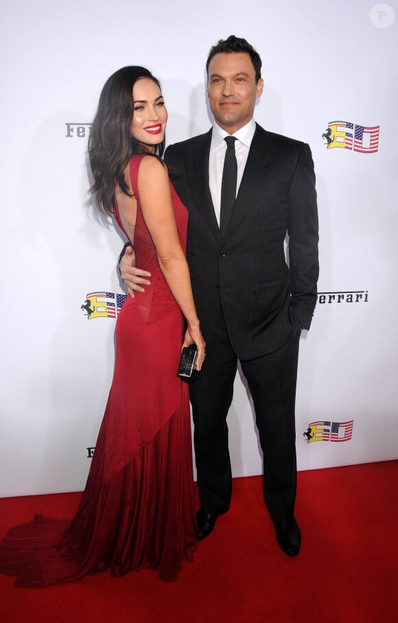 Megan Fox et son mari Brian Austin Green - Soirée pour célébrer les 60 ans de la marque Ferrari aux Etats-Unis, à Beverly Hills, le 11 octobre 2014 