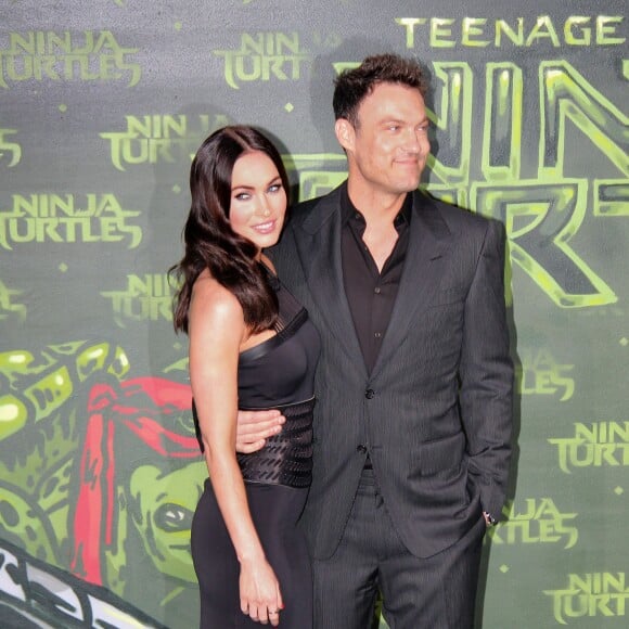 Megan Fox et son mari Brian Austin Green lors de la première du film "Teenage Mutant Ninja Turtles" à Berlin, le 5 octobre 2014.