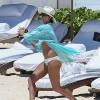 Exclusif - Jessica Alba et son mari Cash Warren en vacances sur la plage à Cancun, Mexico, le 15 août 2015.
