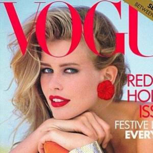 Claudia Schiffer en couverture du magazine Vogue, en décembre 1991