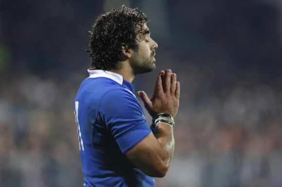 Yoann Huget lors du match entre les All Black et la France au AMI Stadium de Christchurch le 15 juin 2013