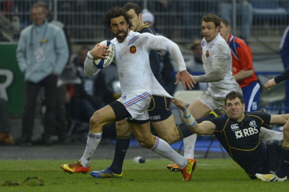 Yoann Huget lors du match des VI Nations entre la France et L'Ecosse à Saint-Denis le 16 mars 2013