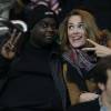 Issa Doumbia et Joy Esther - People au match Psg-Nantes au Parc des Princes à Paris le 6 décembre 2014.