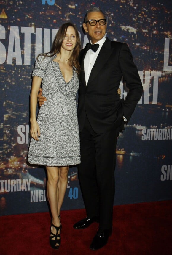 Jeff Goldblum et sa femme Emilie Livingston enceinte - Gala d'anniversaire des 40 ans de Saturday Night Live (SNL) à New York, le 15 février 2015 