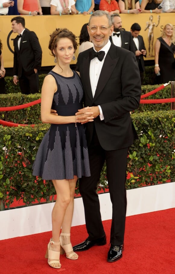 Jeff Goldblum et sa femme Emilie Livingston enceinte - 21ème cérémonie annuelle des "Screen Actors Guild Awards" à l'auditorium "The Shrine" à Los Angeles, le 25 janvier 2015. 