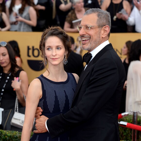 Jeff Goldblum et sa femme Emilie Livingston enceinte - 21ème cérémonie annuelle des "Screen Actors Guild Awards" à l'auditorium "The Shrine" à Los Angeles, le 25 janvier 2015. 