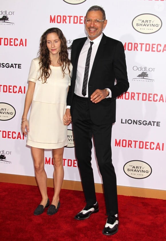 Jeff Goldblum et sa femme Emilie Livingston enceinte - Première du film "Mortdecai" à Los Angeles le 21 janvier 2015.  