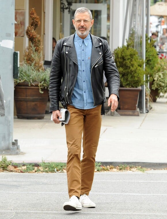Exclusif - Jeff Goldblum est allé déjeuner avec un ami à Brentwood, le 24 mai 2014 