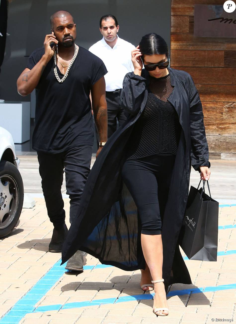 Exclusif - Kim Kardashian et Kanye West quittent le magasin Maxfield à