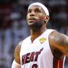 LeBron James lors d'un match entre le Heat de Miami et les Spurs de San Antonio à l'AmericanAirlines Arena de Miami, le 10 juin 2014